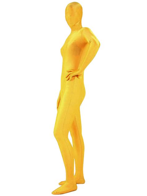 Halloween Morph Suit Unisex Yellow Lycra Spandex Zentai Suit