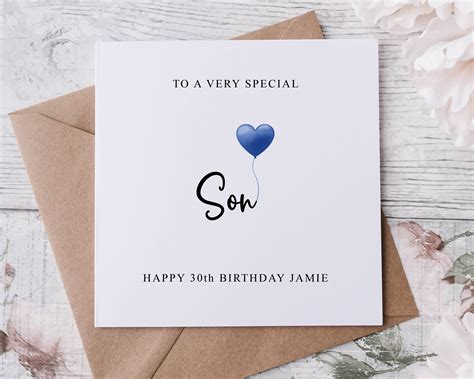 Personalised Son Birthday Card Card For Him Any Age And Name Etsy UK