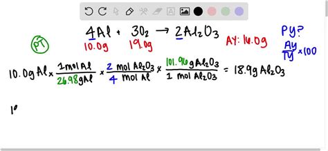 Solved If Grams Of Aluminum Oxide Were Actually Produced What Is