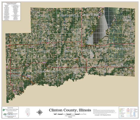 Clinton County Illinois 2023 Aerial Wall Map | Mapping Solutions