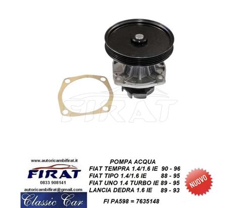 Pompa Acqua Fiat Tipo Tempra Uno Dedra Pa Eur