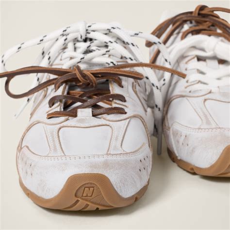 White New Balance X Miu Miu 530 Sl Leather Sneakers Miu Miu