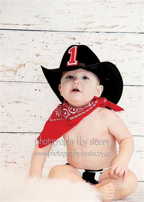 Baby Boy Toddler Party Set In Cow Hide Red Bandana And Cowboy Hat