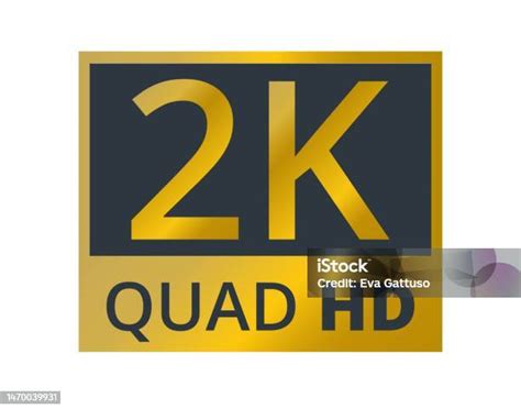 Black And Golden 2k Quad Resolution Symbol Stock Illustration