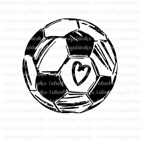 Soccer Ball With Heart Png Eps Svg Dxf Clipart Etsy