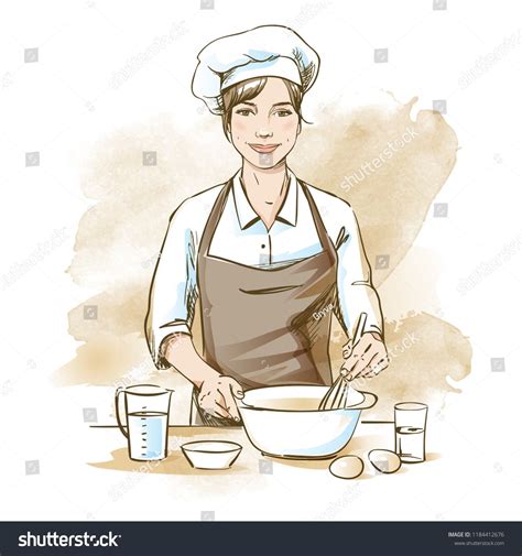 Female Chef Drawing