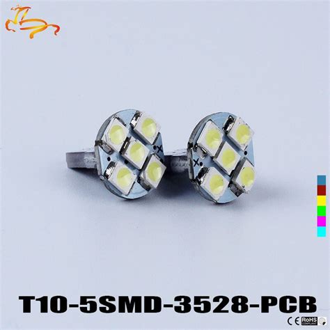 X10pcs T10 5SMD 3528 1210 5 Smd LED White Canbus Car Interior Indicator