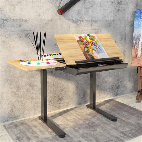 FlexiSpot Electric Height Adjustable Drafting Draft Desk Drawing Table ...