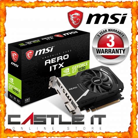 MSI GT 1030 2GB DDR4 64BIT AERO ITX 2G OC NVIDIA Geforce / GPU MSI ...