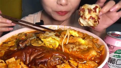 Asmr Mukbang Noodles And Omelet And Dumplings Morela Asmr Youtube