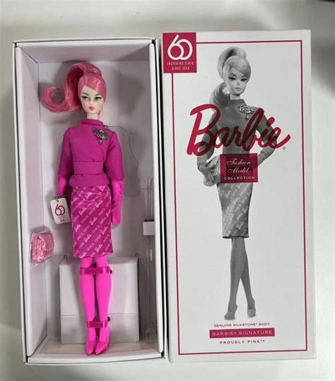 Mattel Pop Barbie FXD50 6 Inch 60th Anniversary Pink Doll Silkstone