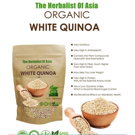 Organic White Quinoa Rice 1kl By The Herbalist Of Asia Shopee Philippines