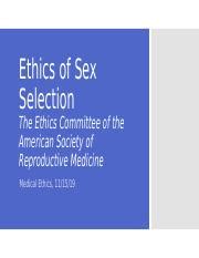 Sex Selection Docx Sex Selection Should Be A Parental Right Author