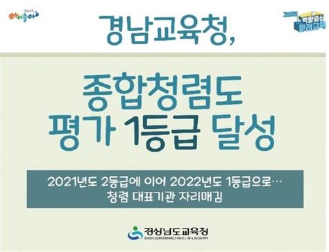 경남교육 종합청렴도 평가 1등급 달성 네이트 뉴스