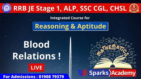 Blood Relations Live Test Reasoning Aptitude Rrb Je Alp Ssc