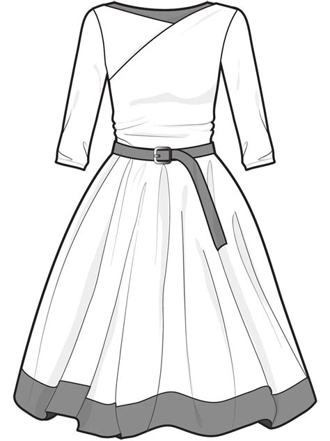 Dress Design Template Printable Sketch Coloring Page