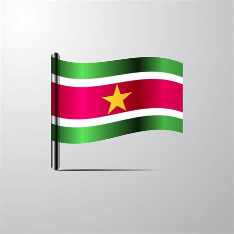 Suriname Waving Shiny Flag Design Vector 14247388 Vector Art At Vecteezy