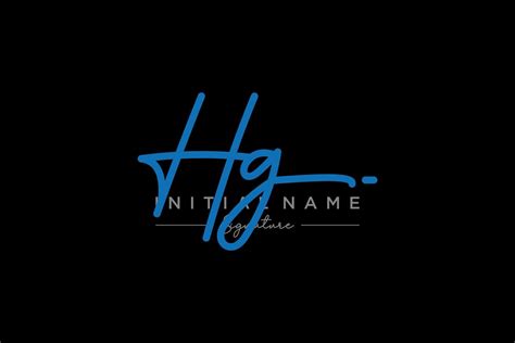 Initial Hg Signature Logo Template Vector Hand Drawn Calligraphy