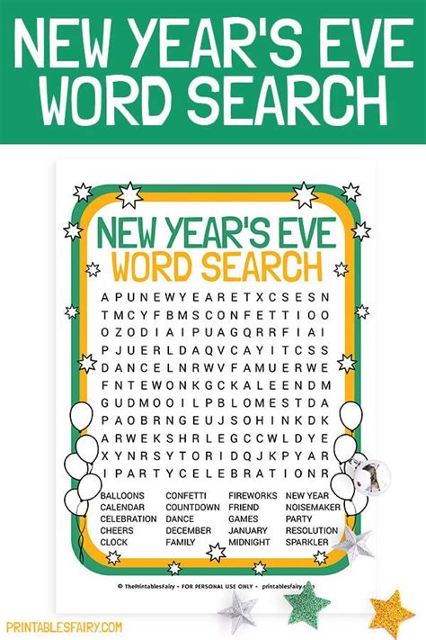 New Year S Eve Word Search Free Printable With Hidden Words