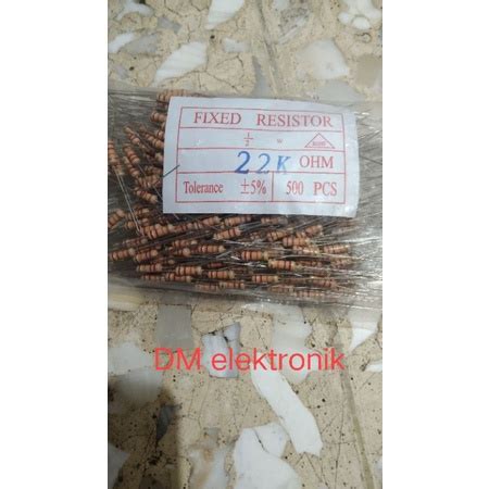 Jual Resistor 22k Ohm 1 2 Watt Shopee Indonesia