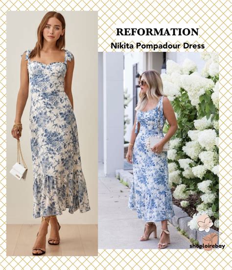 Reformation Nikita Pompadour Blue Floral Midi Dress Women S Fashion