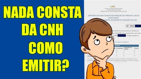 Como Tirar O Nada Consta Da CNH Passo A Passo YouTube