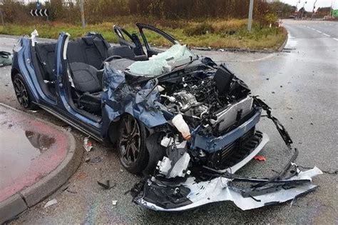 Car Is Smashed To Pieces After Accident Causes Chaos On M57 Liverpool