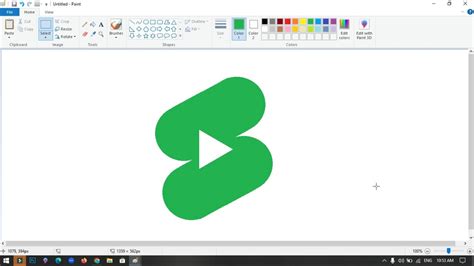 How To Draw A Green Youtube Shorts Logo Using Ms Paint How To Draw On