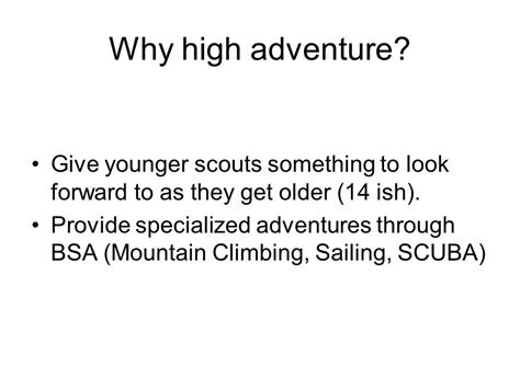 Bsa High Adventure Trip Why High Adventure Give Younger Scouts