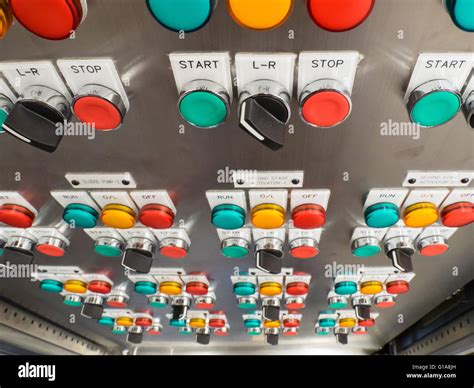 Industrial Electric Switch Panel With Buttons In Different Colours