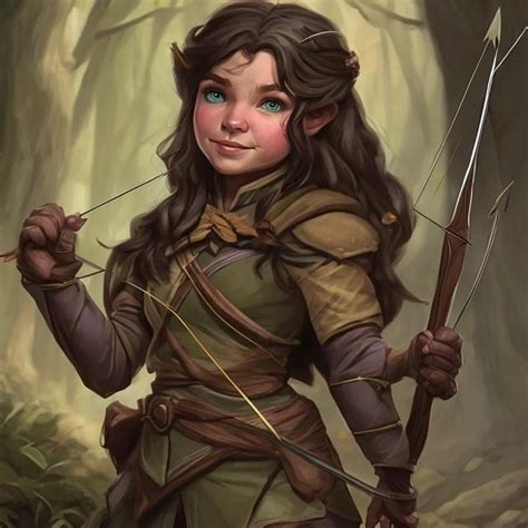 Female Lightfoot Halfling Ranger Dnd 5e Dark Hair Wi