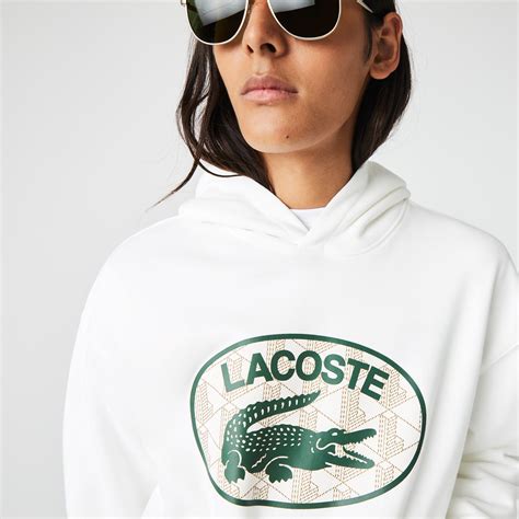 Lacoste Men S Loose Fit Branded Monogram Hooded Sweatshirt SH0067 Lacoste