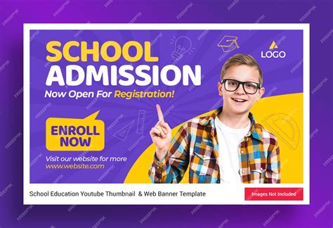 Premium Psd School Education Admission Youtube Thumbnail And Web