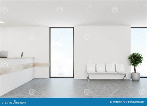 White Hospital Lobby, Reception Stock Illustration - Illustration of ...