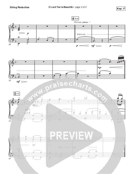 O Lord You Re Beautiful Choral Anthem Satb String Reduction Sheet