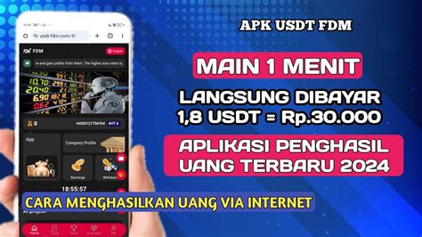 FDM USDT Aplikasi Penghasil Uang 2024 Terbukti Membayar APK