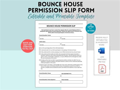 Inflatable Bounce House Rental Agreement Bounce House Waiver Of Liability Form Jumper Rental