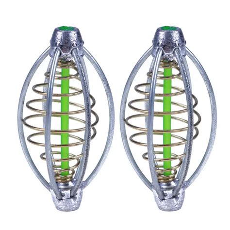 2PCS/LOT Fishing Feeder bait cage Spring+Lead fishing carp bait cage Fish Thrower Carp bait ...