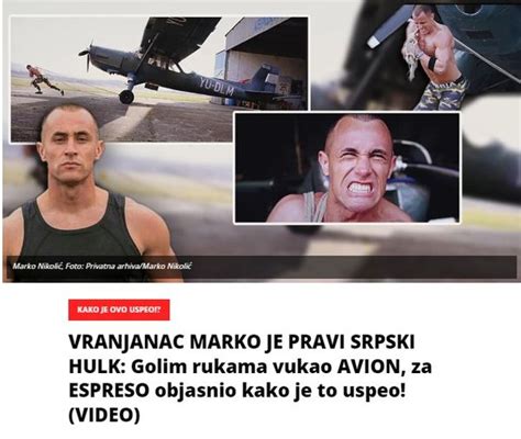 VRANJANAC MARKO JE PRAVI SRPSKI HULK Golim Rukama Vukao AVION Za