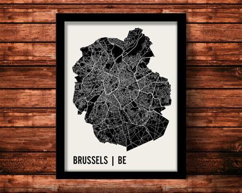 Brussels City Map Art Print Modern Minimalist Map Poster Of Brussels