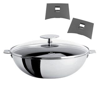 Casteline Wok Amovible Inox Multiply Avec Couvercle Cristel D