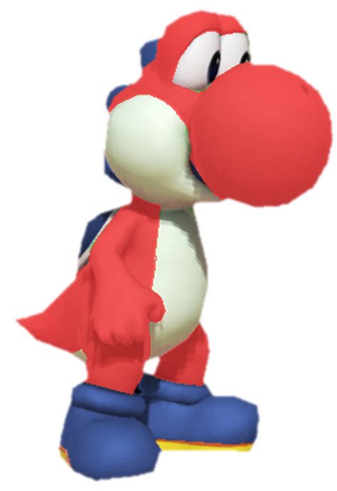 Red Yoshi standing by TransparentJiggly64 on DeviantArt