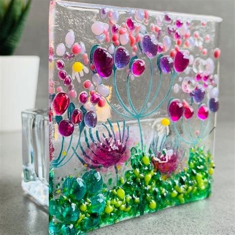 Fused Glass Ocean Tea Light Holder Etsy