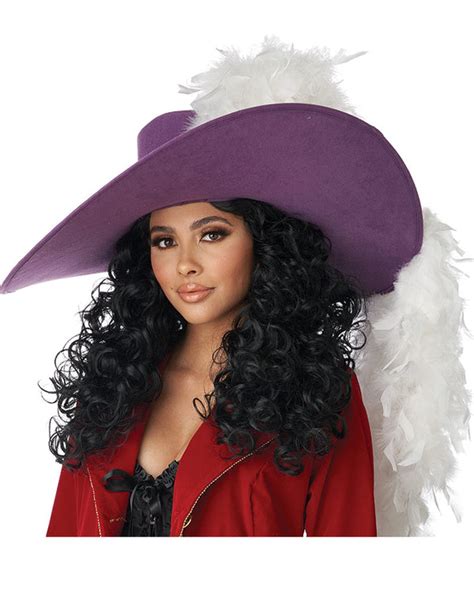 Captain Hook Curly Black Wig