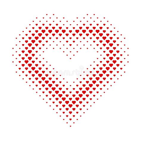 Heart Shape Halftone Dot Red Heart Pattern Stock Vector Illustration