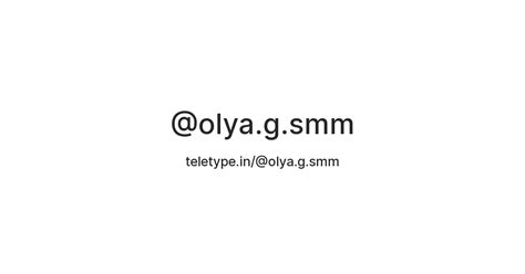 Olya G Smm Teletype