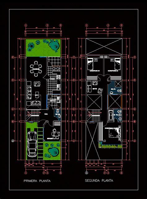 Planos De Duplex Familiares En Dwg Autocad Vivienda Multifamiliar Hot