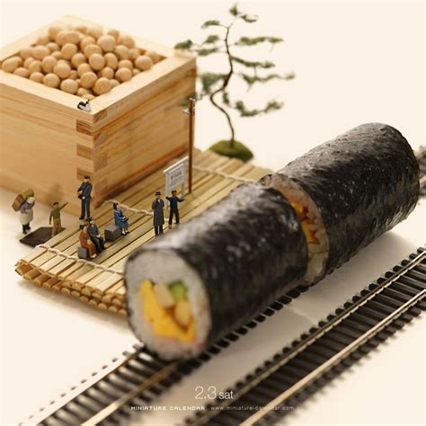 Sushi Tram Miniature Calendar Miniature Photography Miniatures