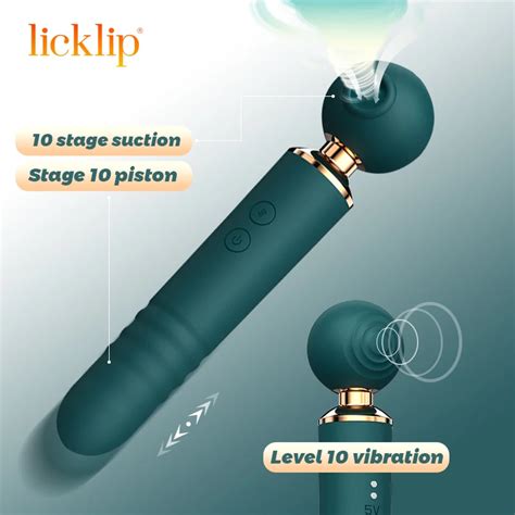 Licklip 3 In 1 Women Vibrators 10 Telescopic 10 Sucking 10 Vibrating