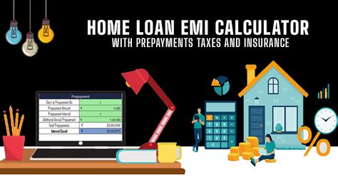 Home Loan Emi Calculator With Prepayments Taxes And Insurance